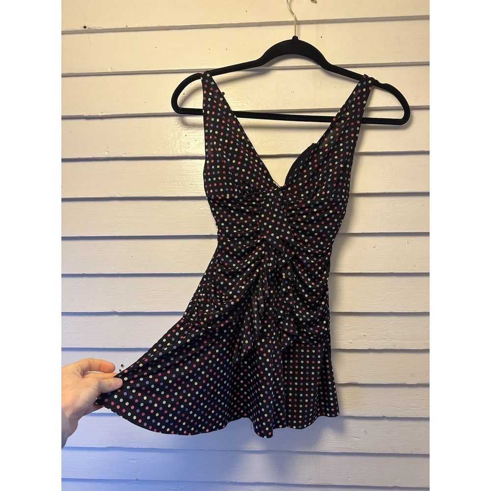 VTG Y2K Victorias Secret Coquette Fairy Polka Dot Ruffle Mini Slip Top S